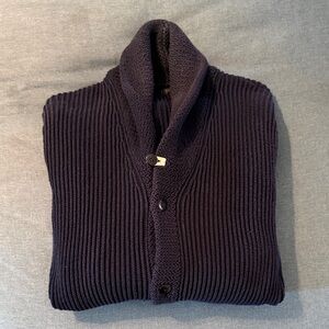 J. Crew Dark Blue Ribbed Cardigan